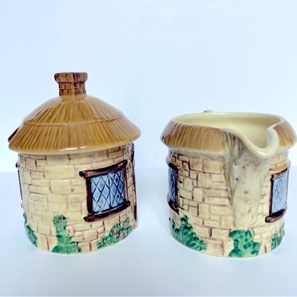 Sylva Ceramics Cottage Ware Ceramic Creamer Sugar Set Staffordshire Engl… - Picture 5 of 13